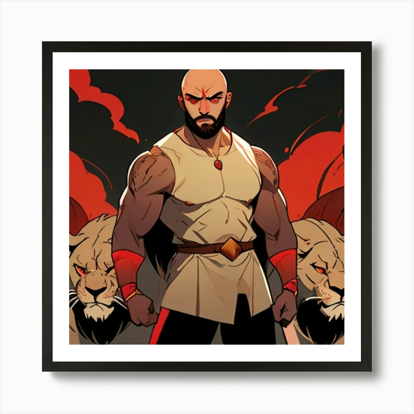 King Of Lions 1 Art Print Framed Wall Art Poster Canvas Print Picture
