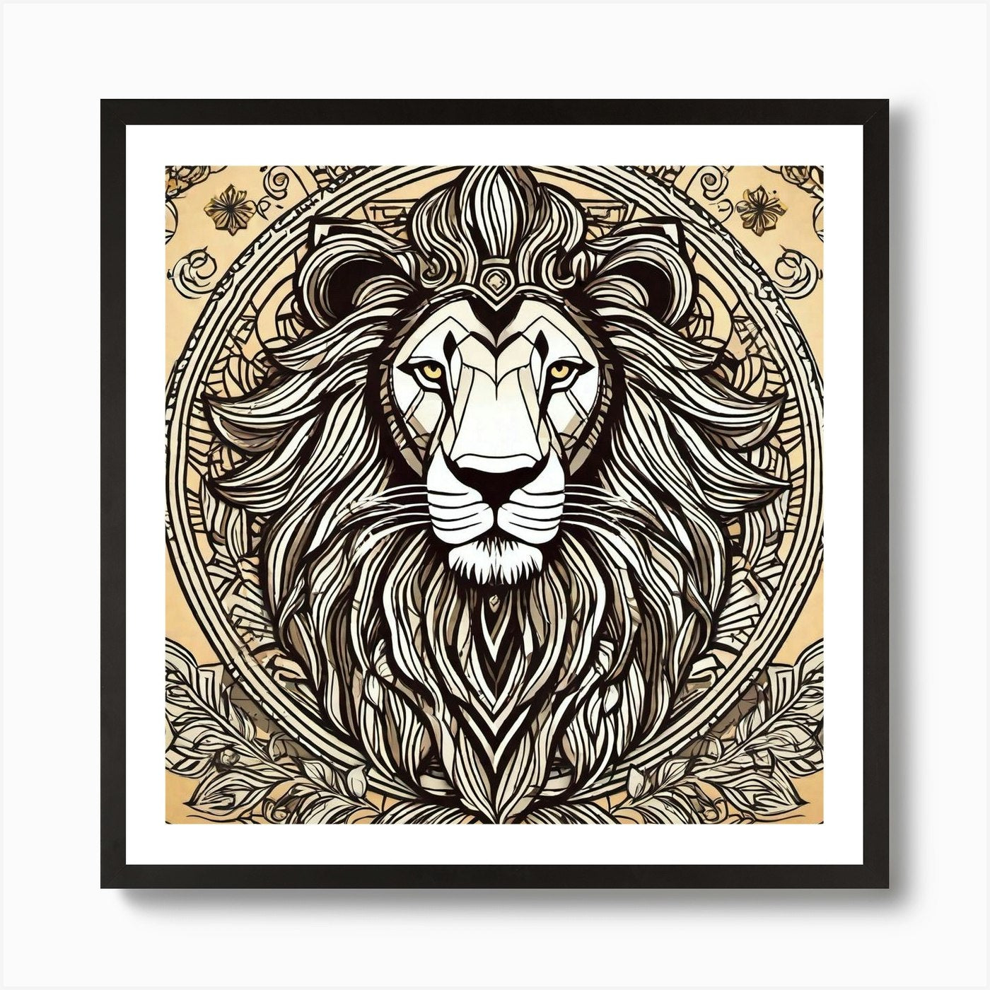 Lion Head 39 Art Print Framed Wall Art Poster Canvas Print Picture