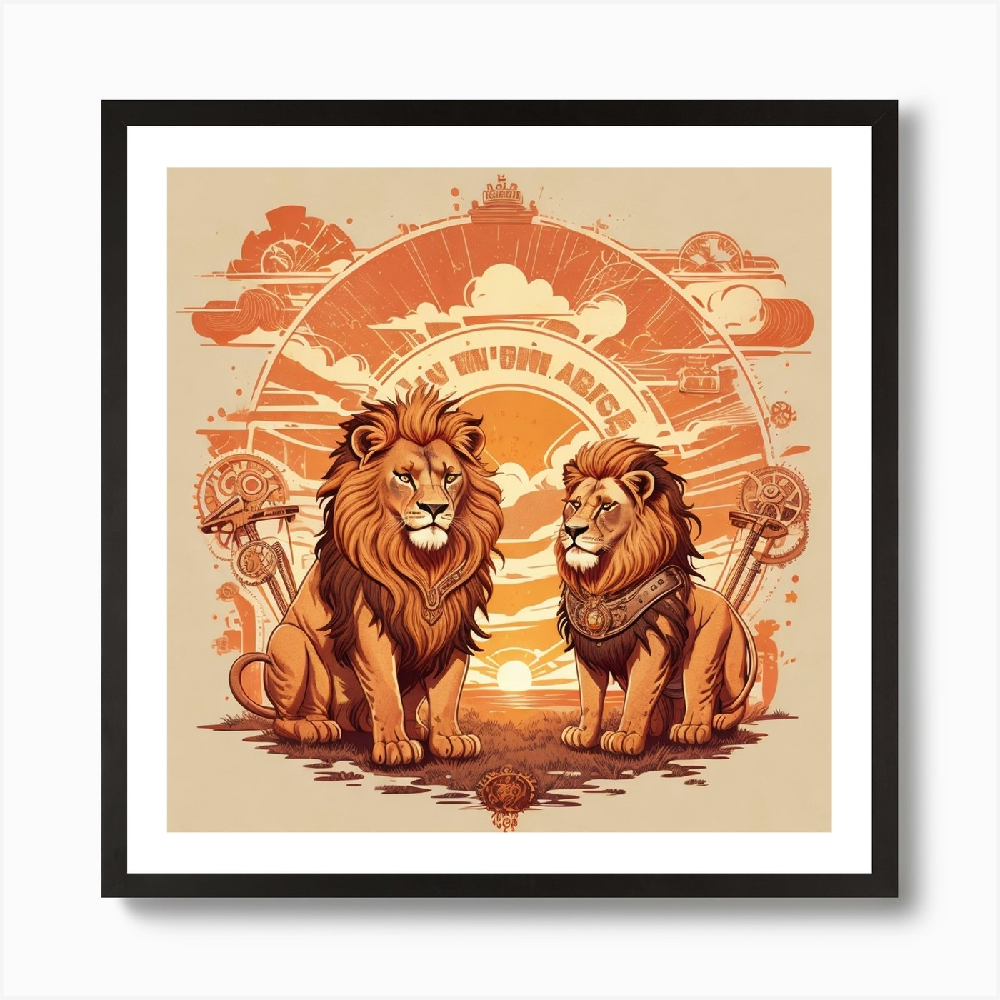 Lions Art Print Framed Wall Art Poster Canvas Print Picture