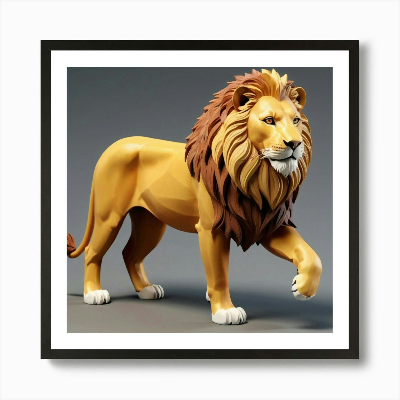 Lion of Savana Art Print Framed Wall Art Poster Canvas Print Picture