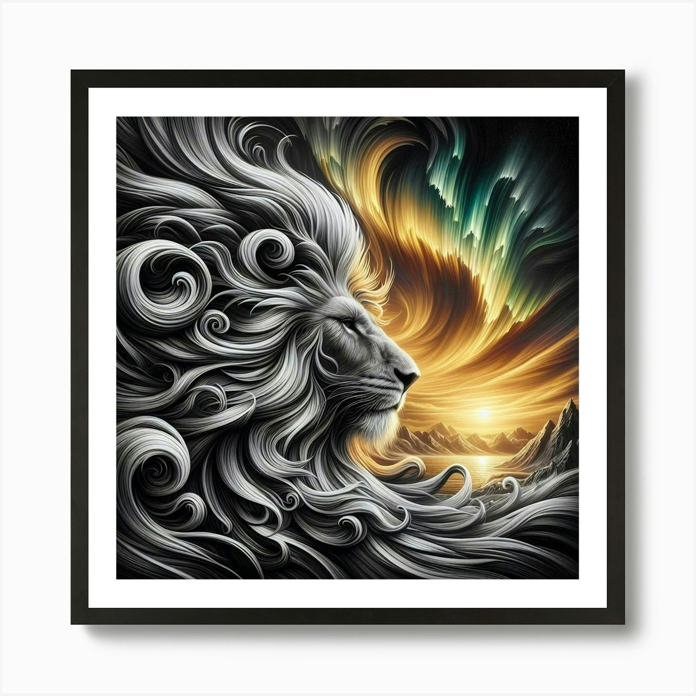 Lion Of The Night 1 Art Print Framed Wall Art Poster Canvas Print Picture