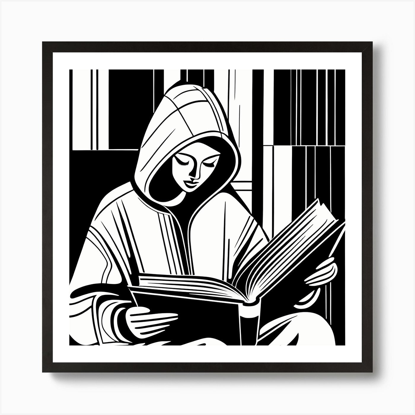 Just a girl who loves to read, Lion Framed Wall Art Poster Canvas Print Picture