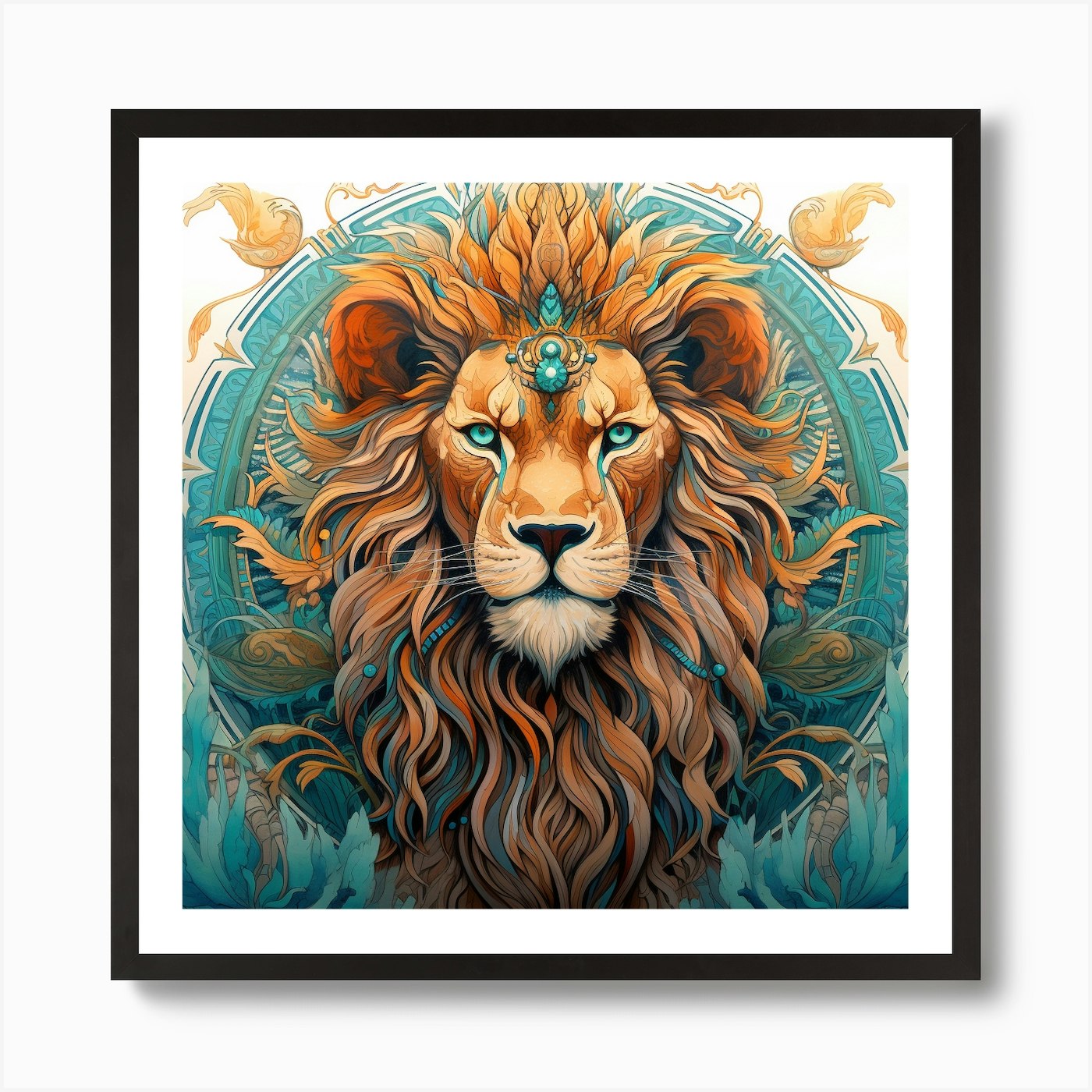 Lion Head 1 Art Print Framed Wall Art Poster Canvas Print Picture