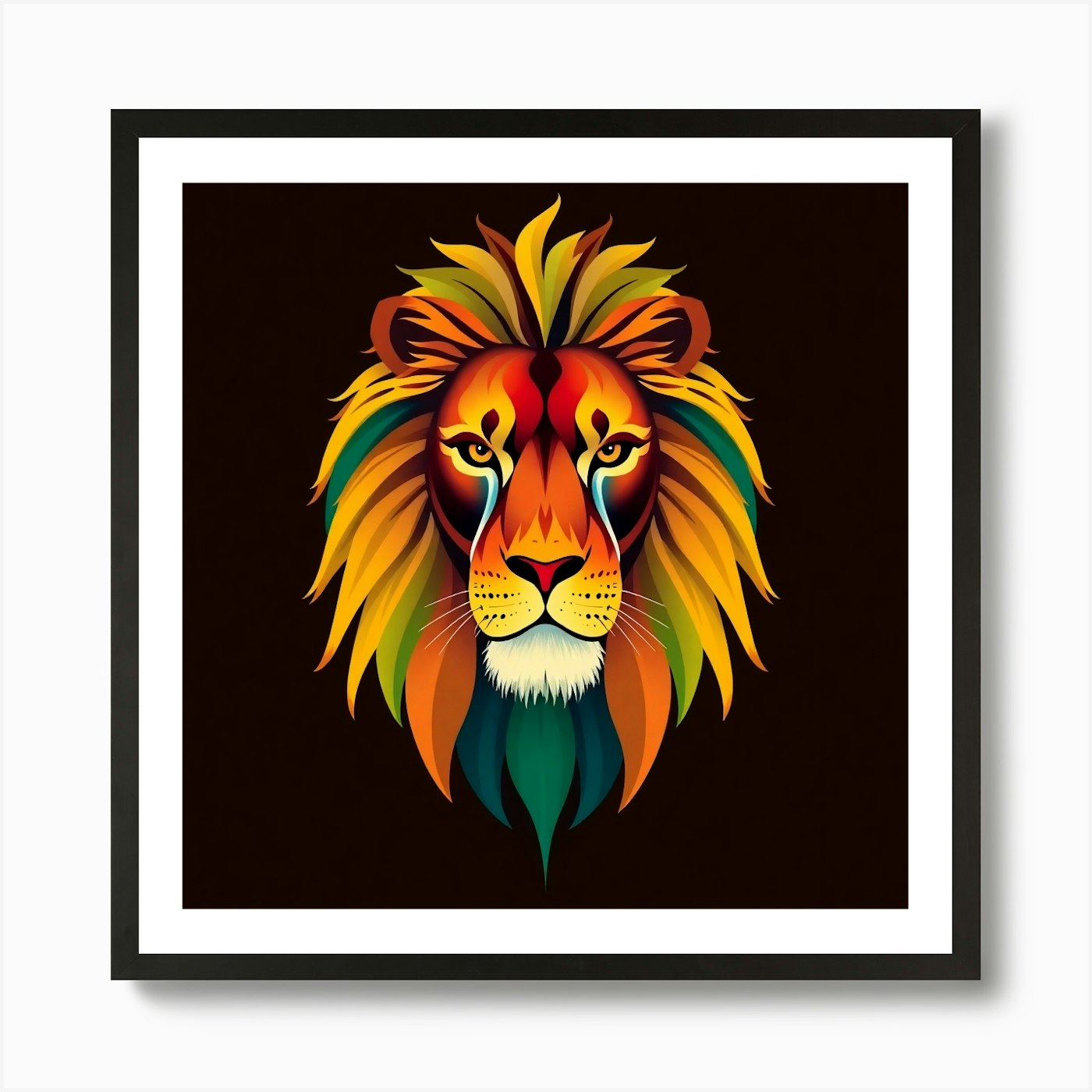 Lion Head Art Print Framed Wall Art Poster Canvas Print Picture