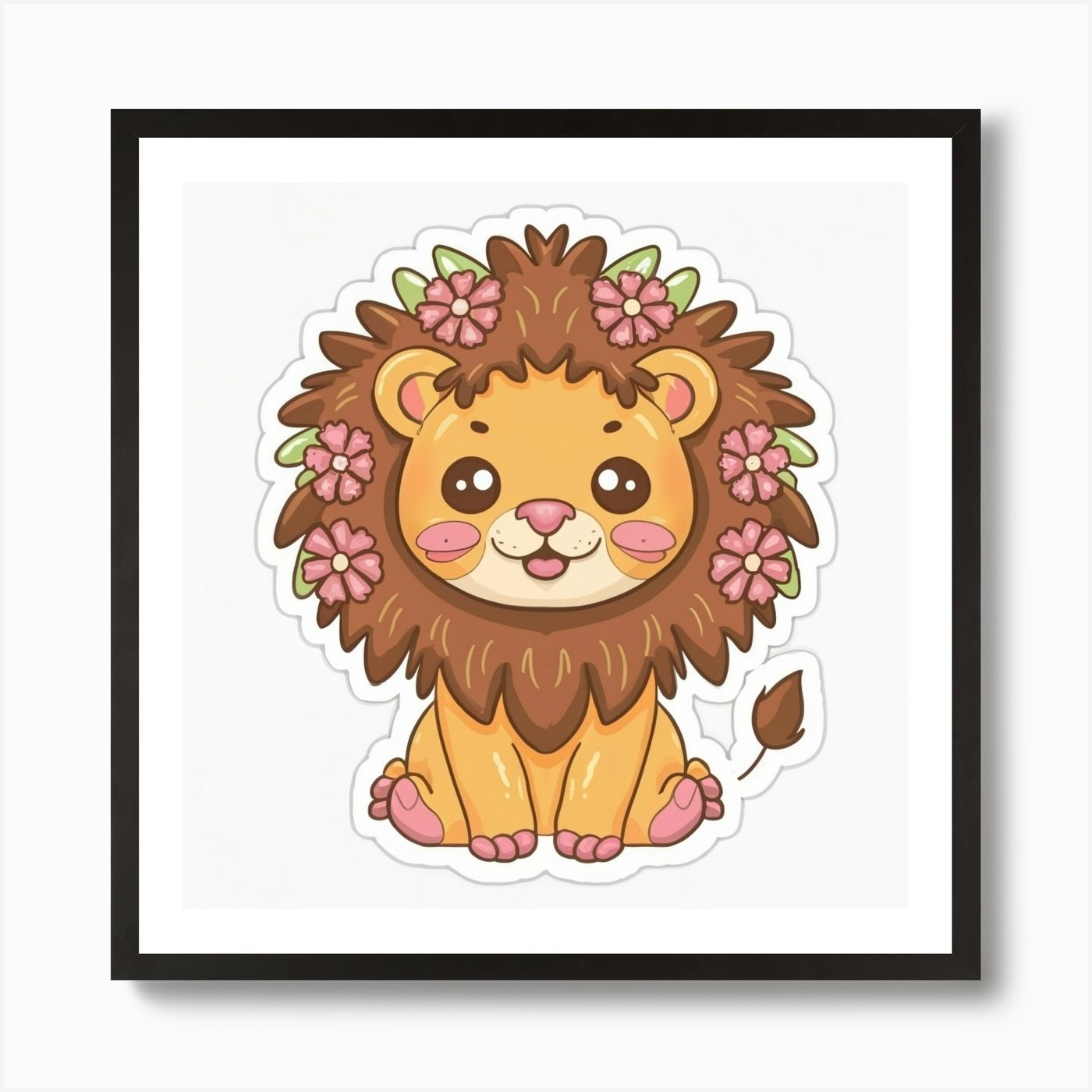 Cute Lion Art Print Framed Wall Art Poster Canvas Print Picture