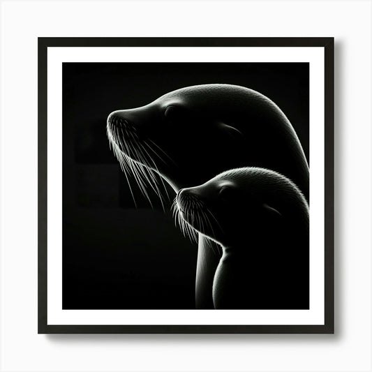 Portrait Of A Sea Lion Art Print Framed Wall Art Poster Canvas Print Picture