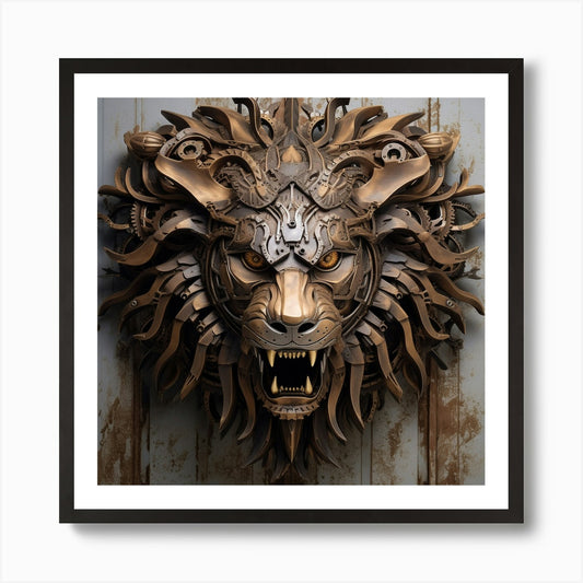 Armadiler Lion Face Art Print Framed Wall Art Poster Canvas Print Picture