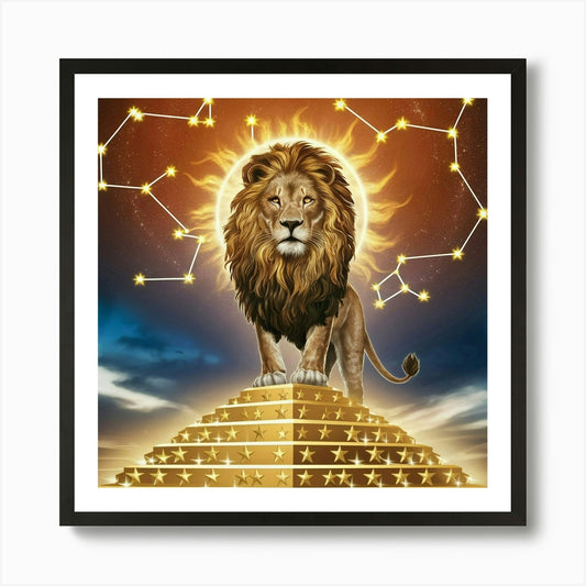 Zodiac Lion 19 Art Print Framed Wall Art Poster Canvas Print Picture