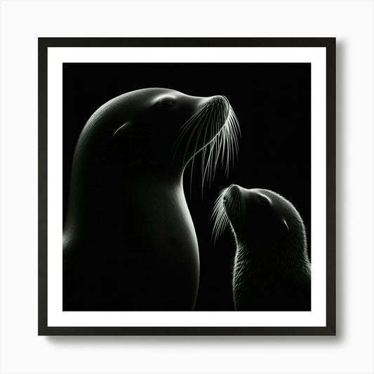 Sea Lions 3 Art Print Framed Wall Art Poster Canvas Print Picture