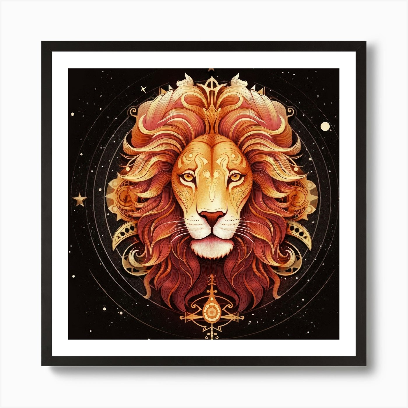 Lion Head Art Print Framed Wall Art Poster Canvas Print Picture