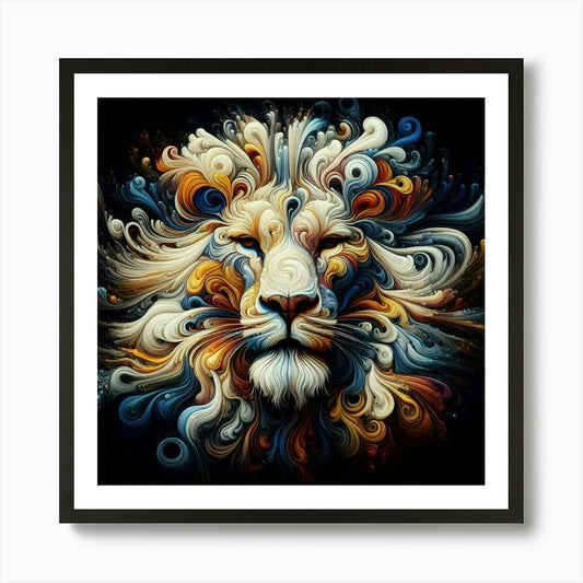 Abstract Lion 1 Art Print Framed Wall Art Poster Canvas Print Picture