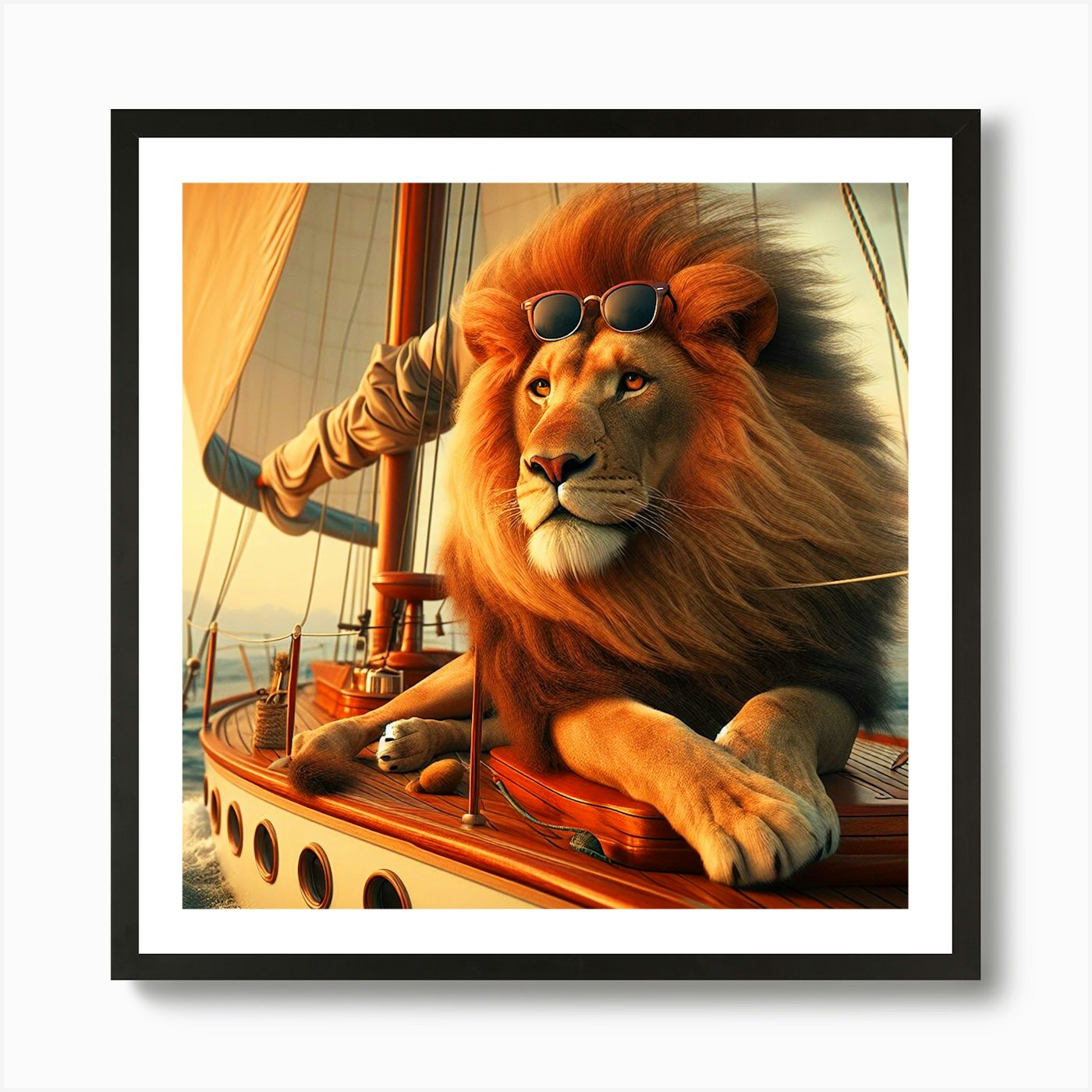 Lion Rest Art Print Framed Wall Art Poster Canvas Print Picture