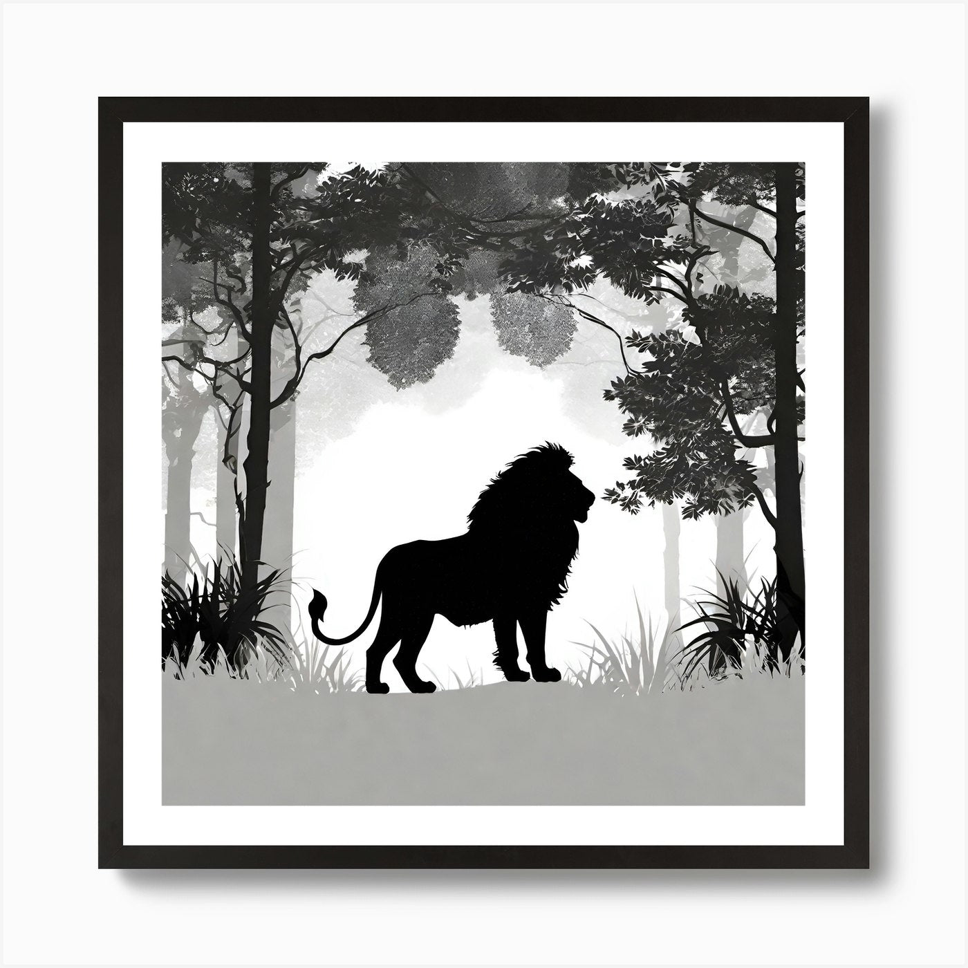 Lion In The Forest 6 Art Print Framed Wall Art Poster Canvas Print Picture