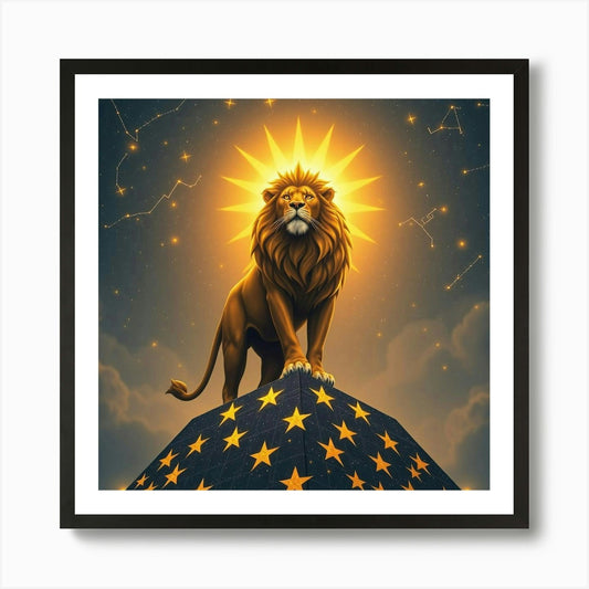 Lion In The Sky 2 Art Print Framed Wall Art Poster Canvas Print Picture
