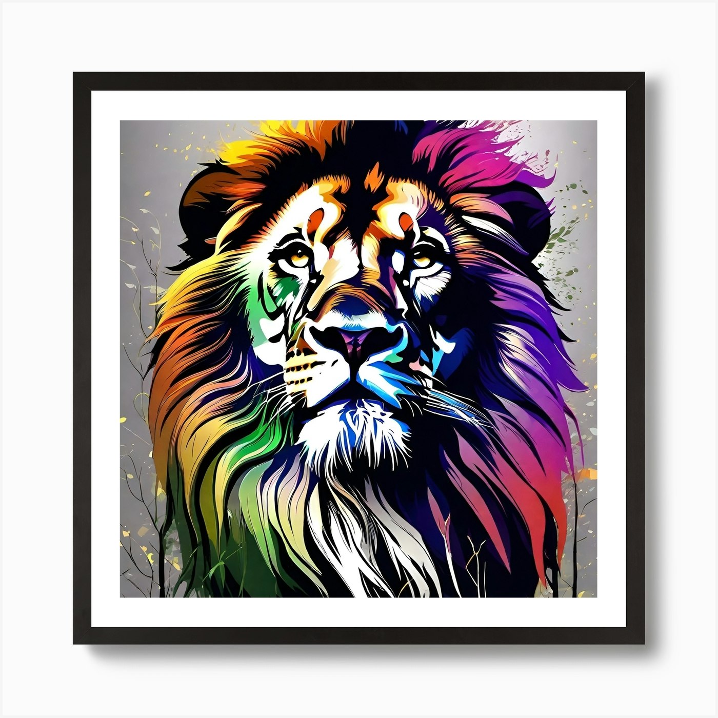 Lion Painting 7 Art Print Framed Wall Art Poster Canvas Print Picture