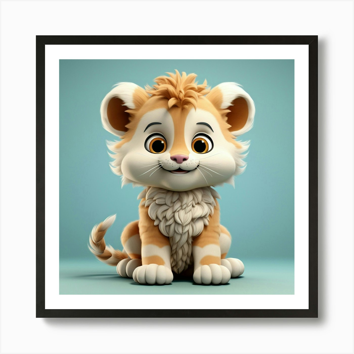 Lion Cub 21 Art Print Framed Wall Art Poster Canvas Print Picture