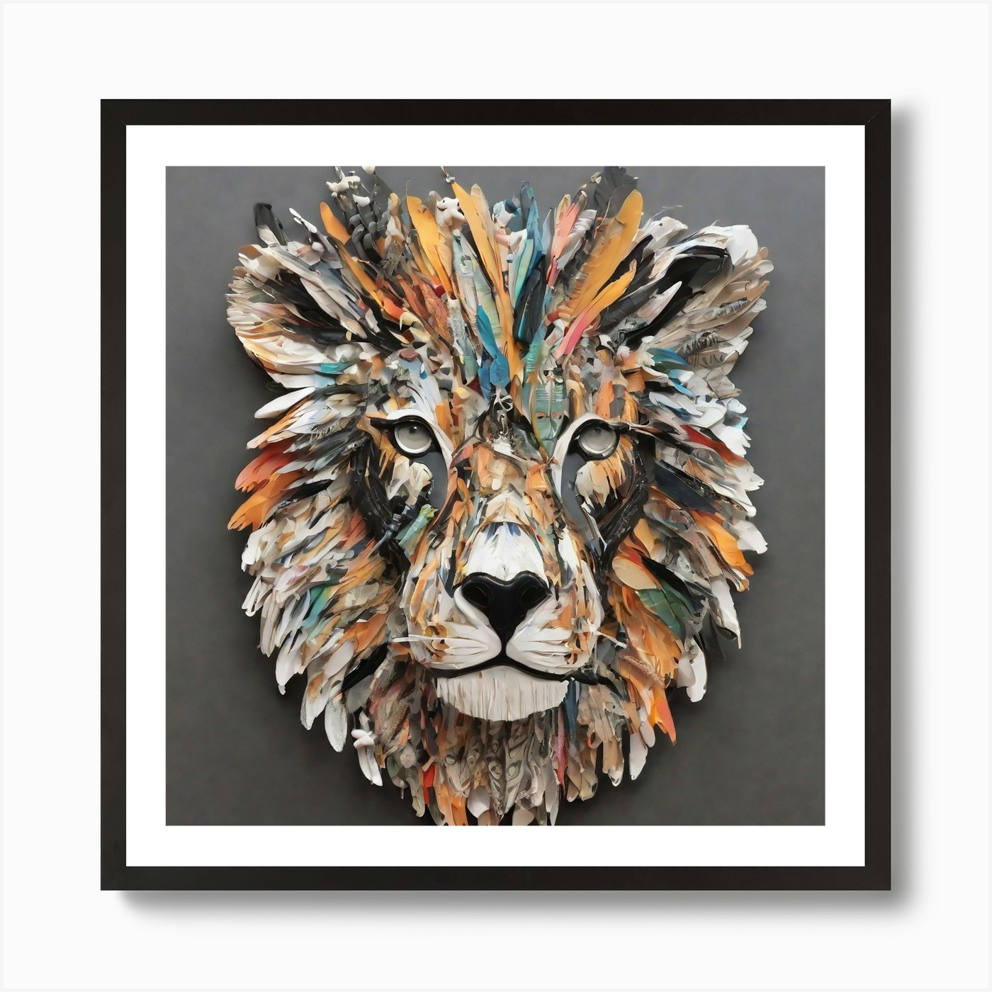Lion Head Art Print Framed Wall Art Poster Canvas Print Picture