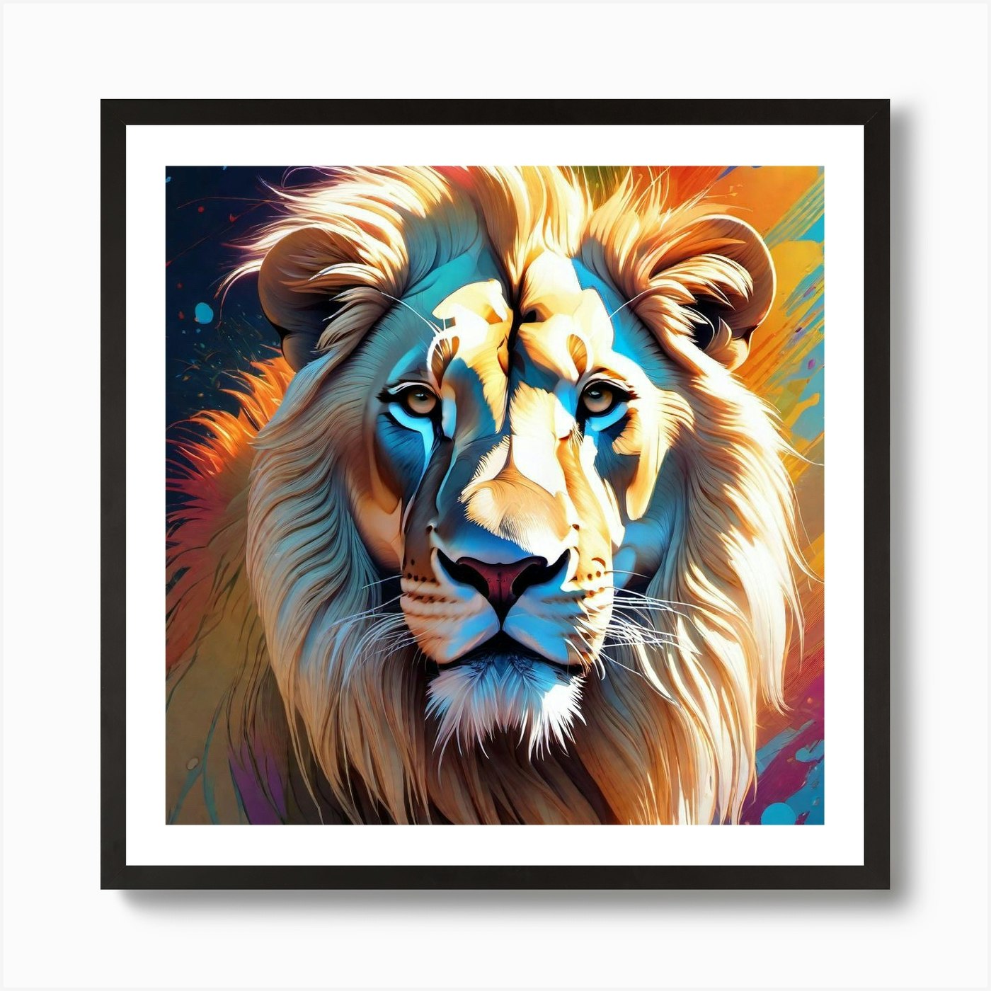 Lion Painting 91 Art Print Framed Wall Art Poster Canvas Print Picture