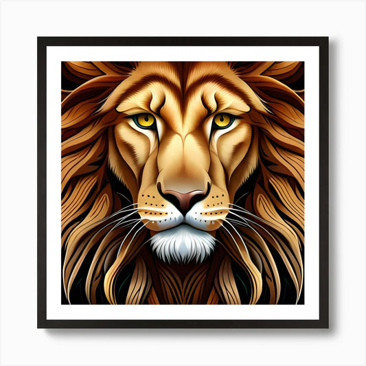 Lion Head Art Print Framed Wall Art Poster Canvas Print Picture