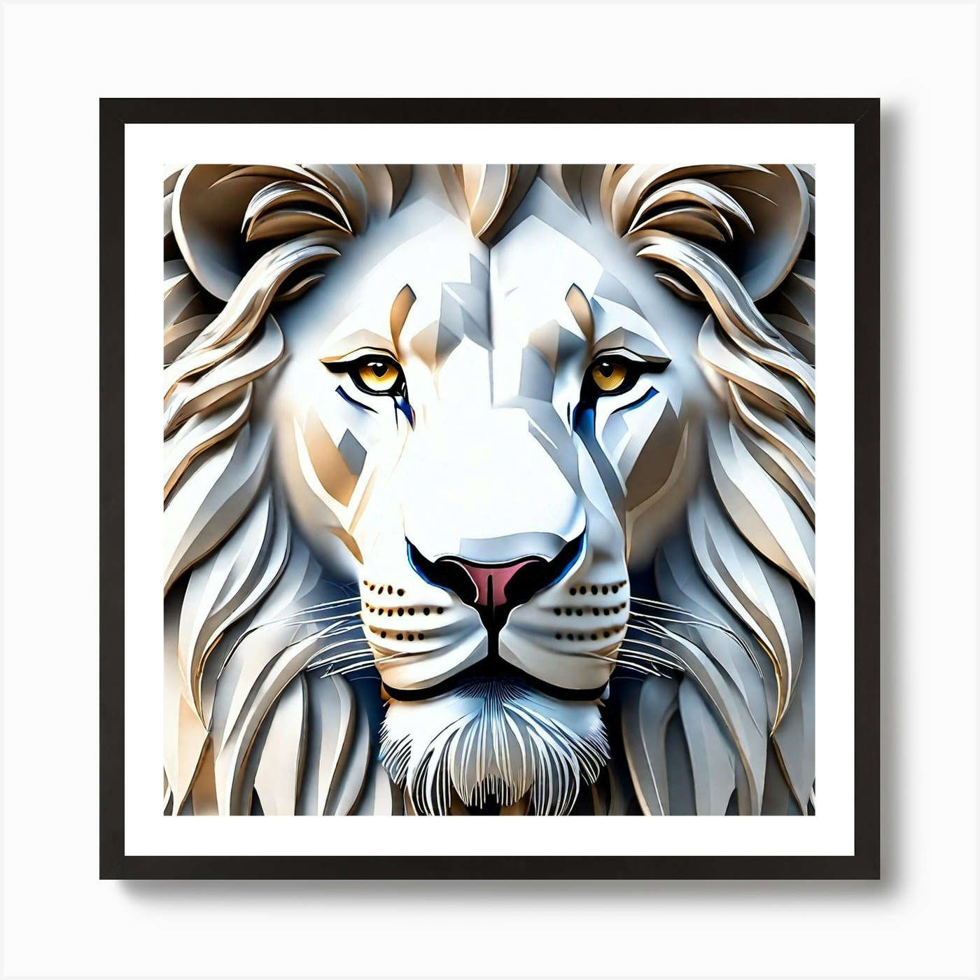 Lion Head 49 Art Print Framed Wall Art Poster Canvas Print Picture