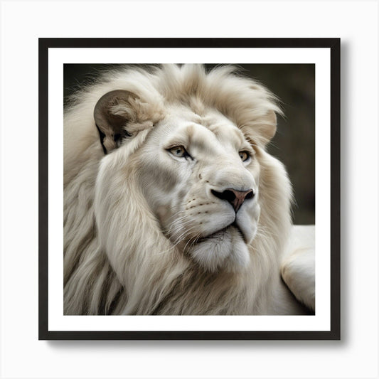 White Lion Art Print Framed Wall Art Poster Canvas Print Picture