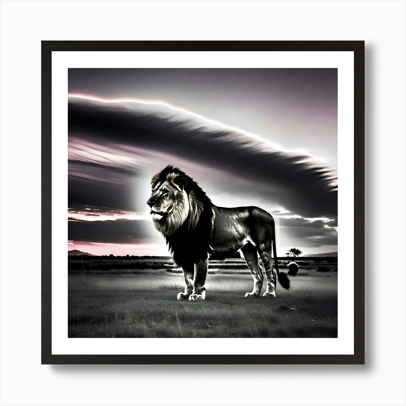 Lion In The Sky 1 Art Print Framed Wall Art Poster Canvas Print Picture