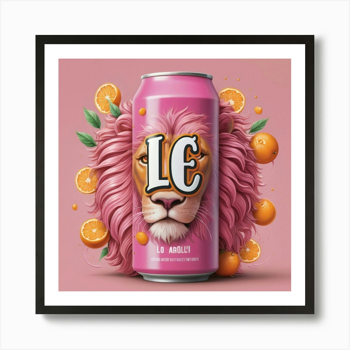 Lion With Oranges Art Print Framed Wall Art Poster Canvas Print Picture
