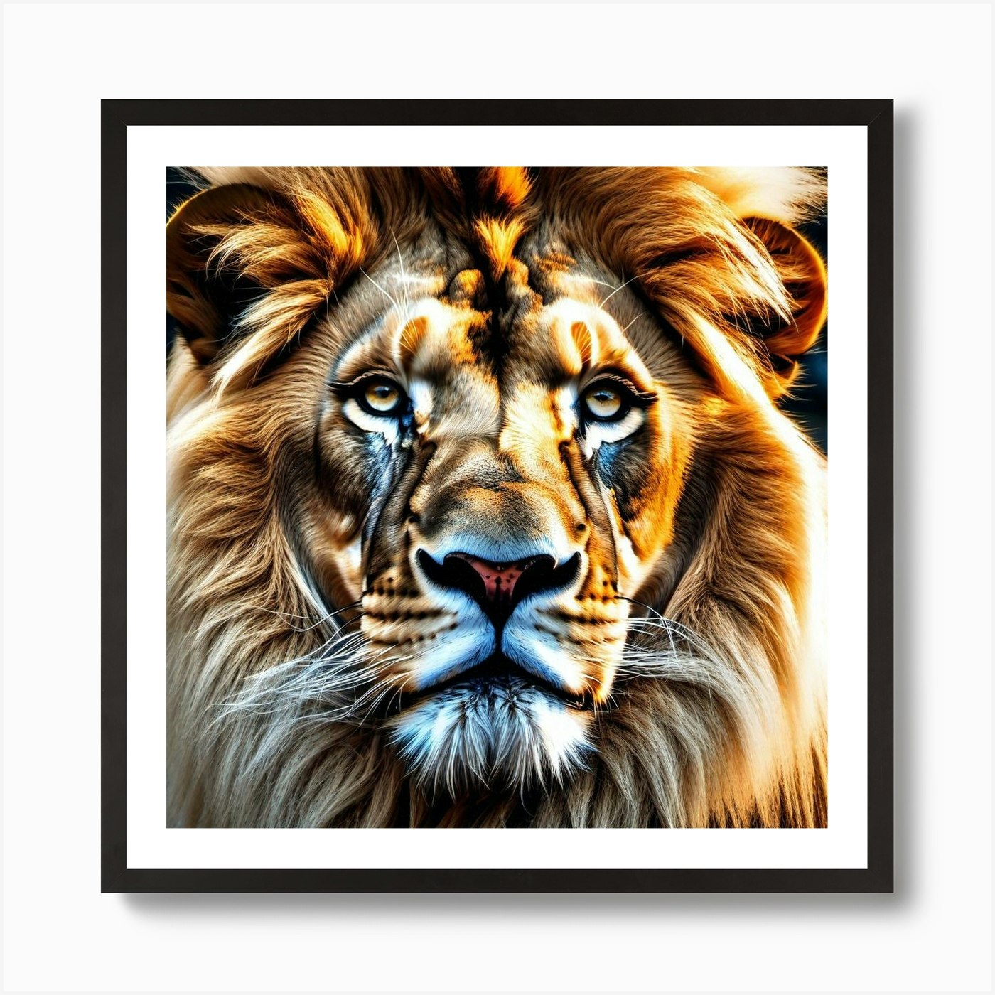 Lion Portrait 26 Art Print Framed Wall Art Poster Canvas Print Picture