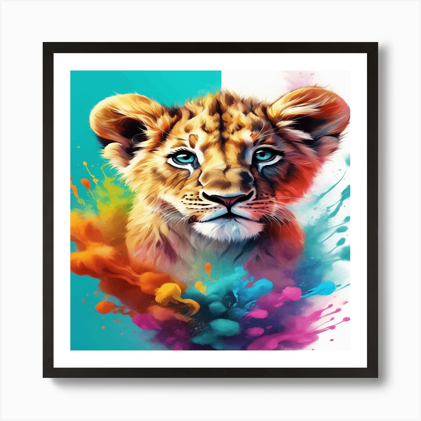 Lion Painting Art Print Framed Wall Art Poster Canvas Print Picture