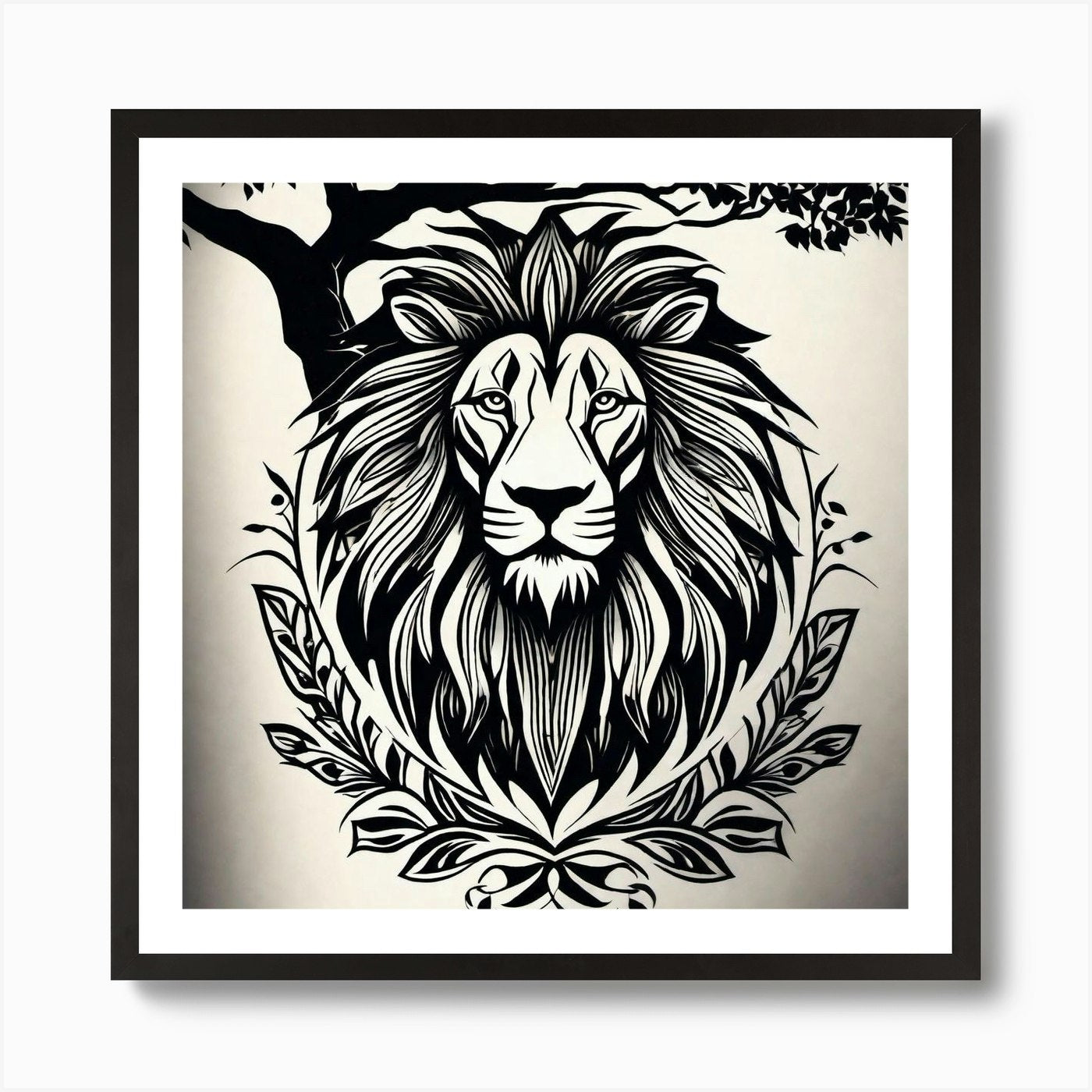 Lion Tattoo Art Print Framed Wall Art Poster Canvas Print Picture