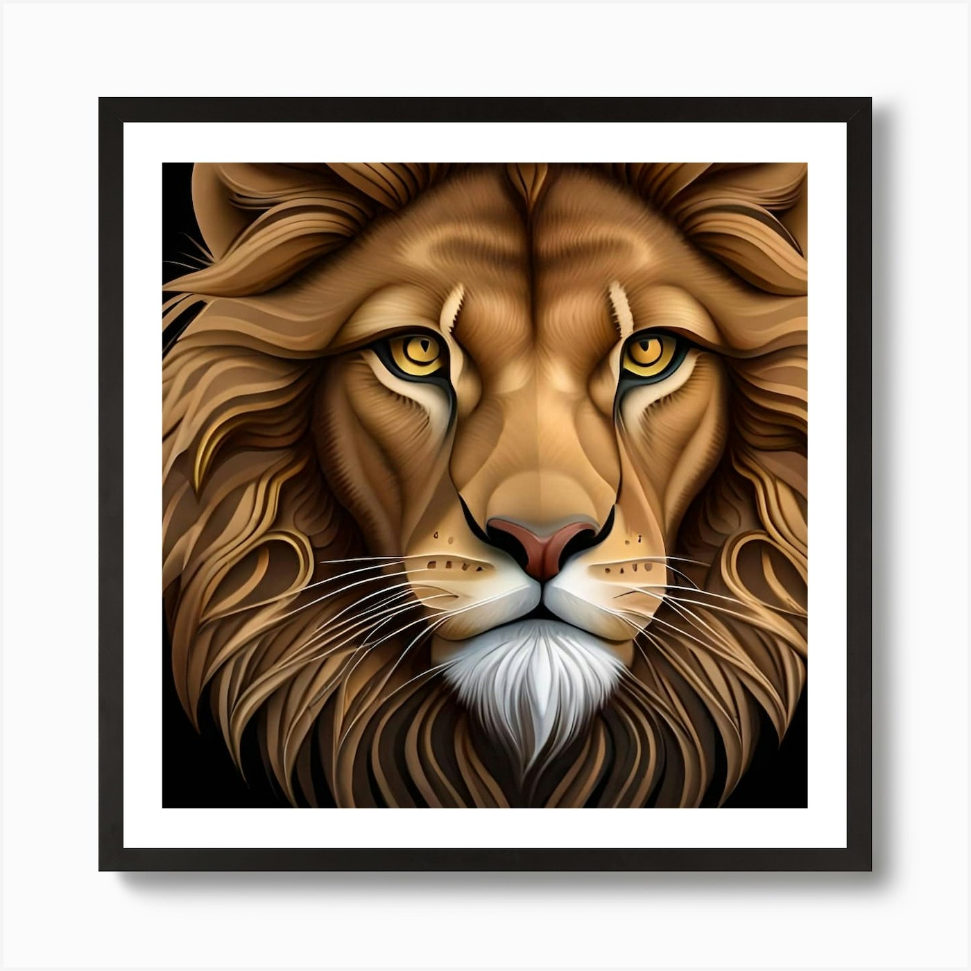Lion Head Art Print Framed Wall Art Poster Canvas Print Picture