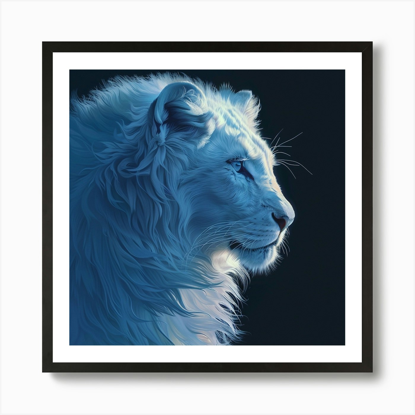 White Lion Art Print Framed Wall Art Poster Canvas Print Picture