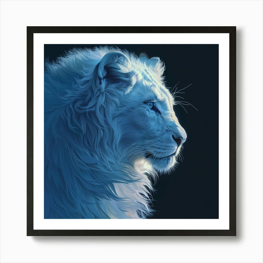 White Lion Art Print Framed Wall Art Poster Canvas Print Picture