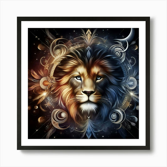 Lion Head Art Print Framed Wall Art Poster Canvas Print Picture
