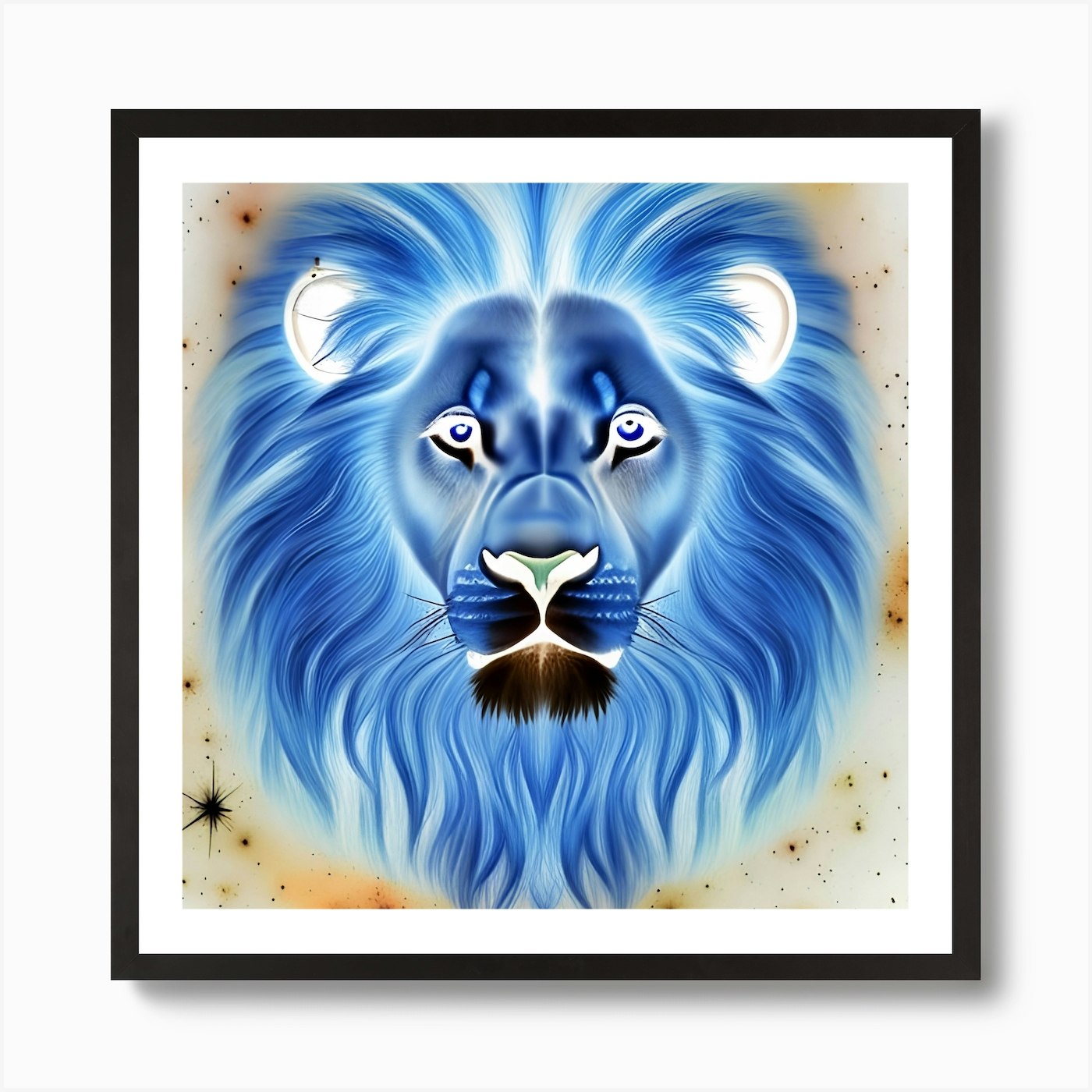 The Lion in Negative Art Print Framed Wall Art Poster Canvas Print Picture