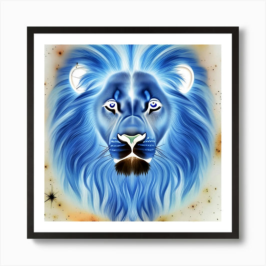 The Lion in Negative Art Print Framed Wall Art Poster Canvas Print Picture