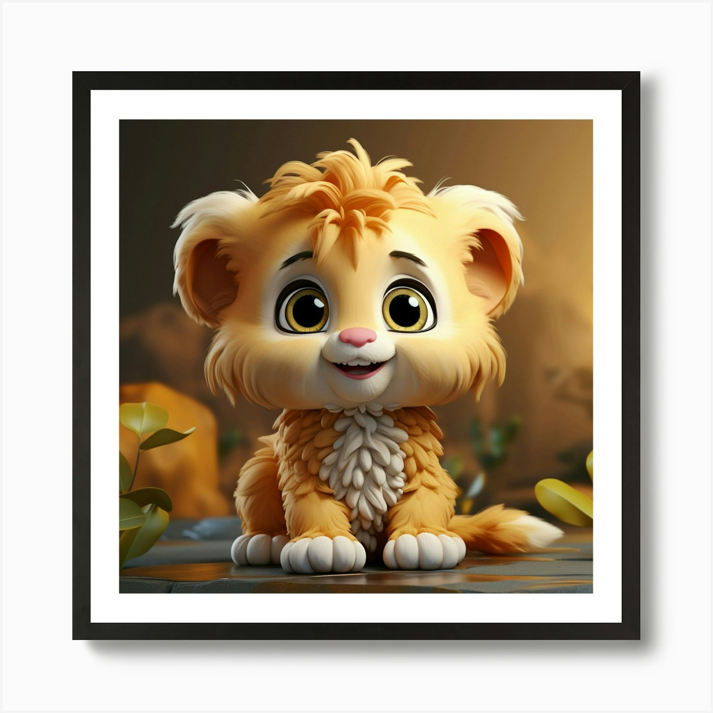 Lion Cub 9 Art Print Framed Wall Art Poster Canvas Print Picture