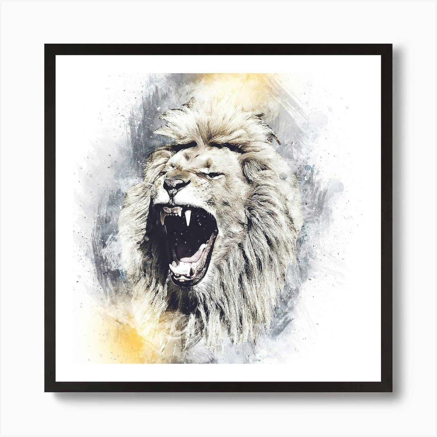 Lion Art Illustration In A Photomon Framed Wall Art Poster Canvas Print Picture
