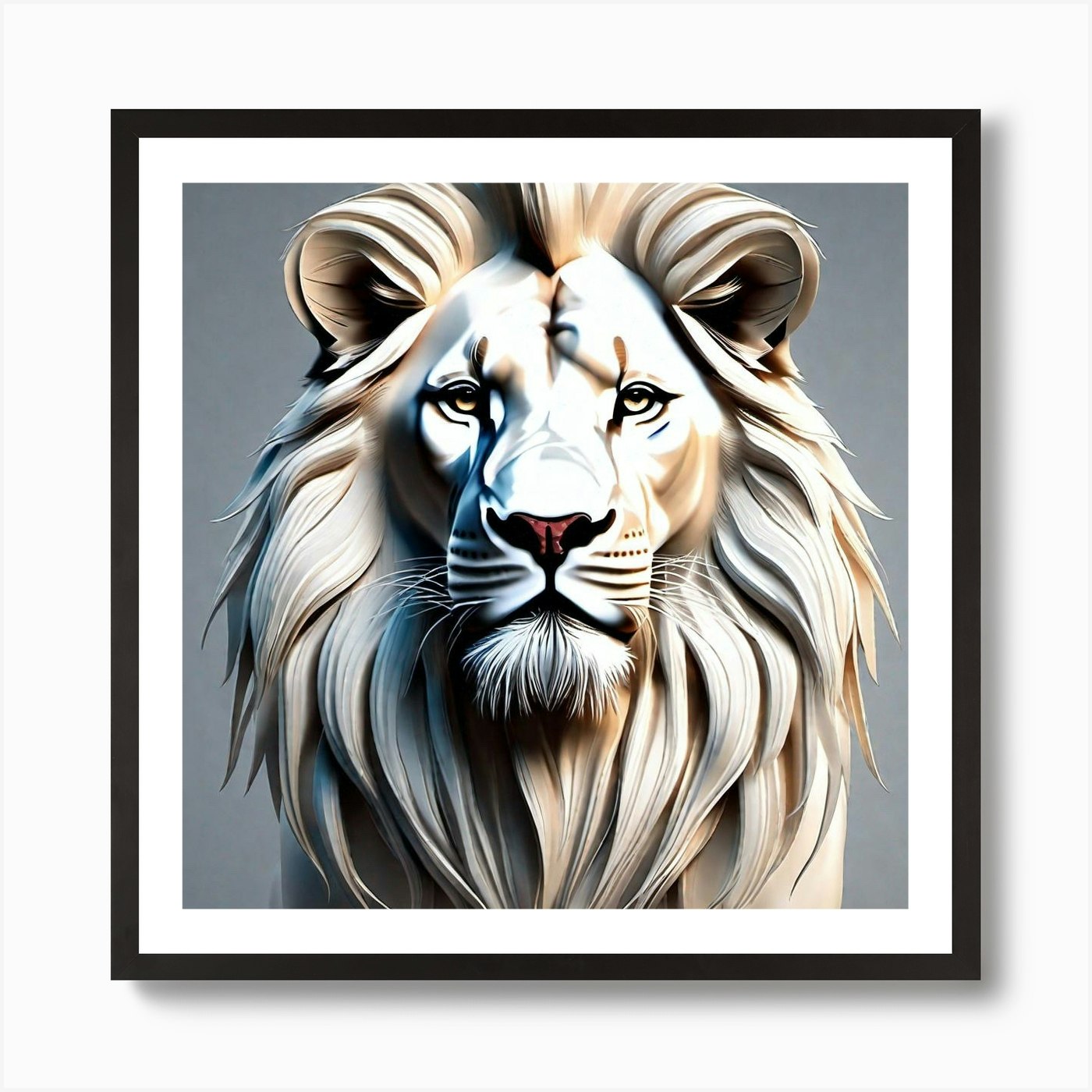 Lion Head 48 Art Print Framed Wall Art Poster Canvas Print Picture