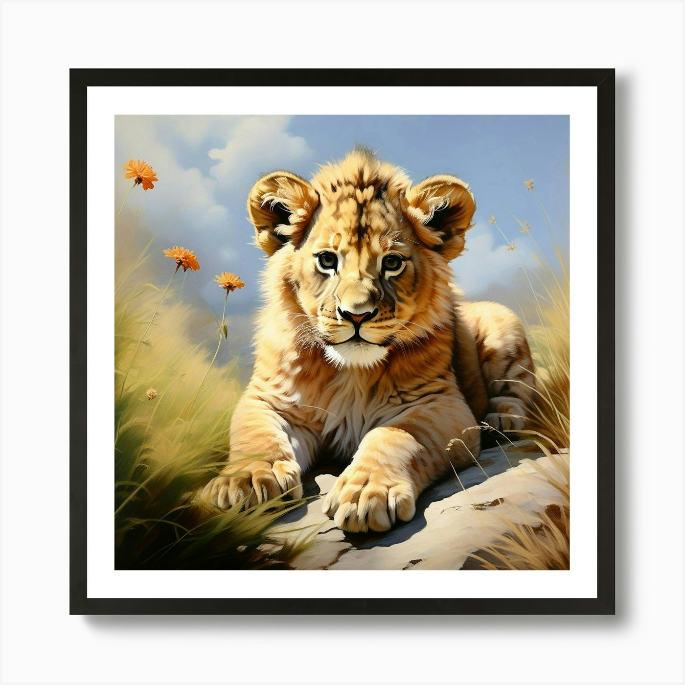 Lion 3 Art Print Framed Wall Art Poster Canvas Print Picture