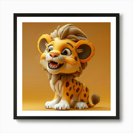 Cartoon Lion Art Print Framed Wall Art Poster Canvas Print Picture