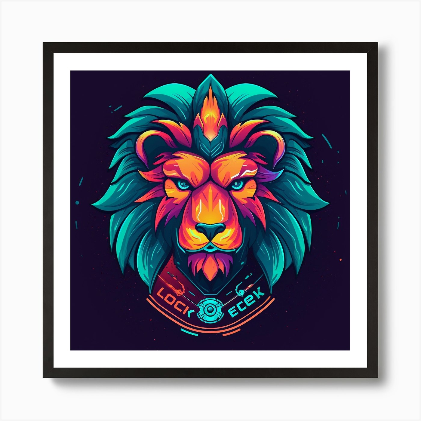 Lion Head 4 Art Print Framed Wall Art Poster Canvas Print Picture