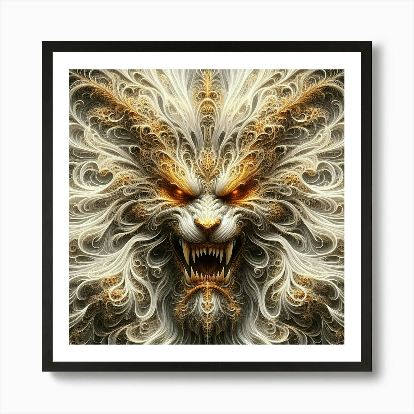 Lion Head 17 Art Print Framed Wall Art Poster Canvas Print Picture