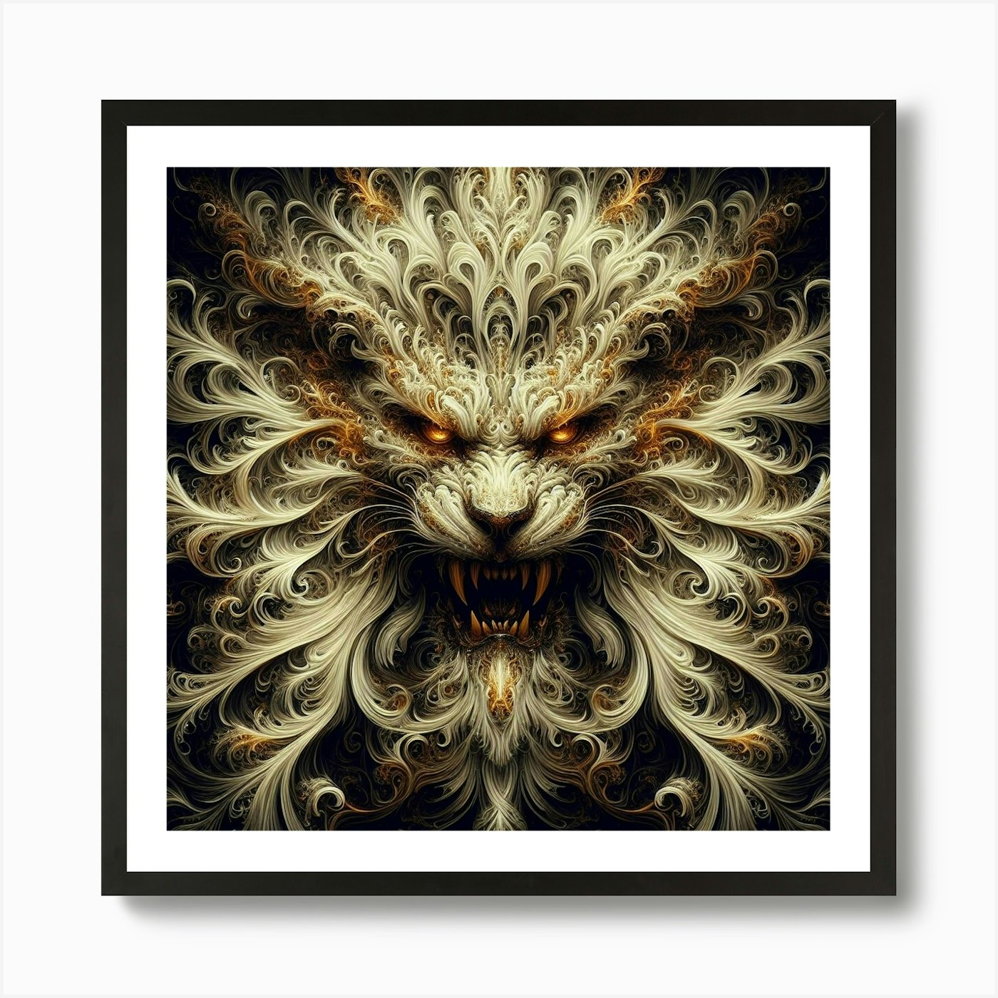 Lion Head 18 Art Print Framed Wall Art Poster Canvas Print Picture