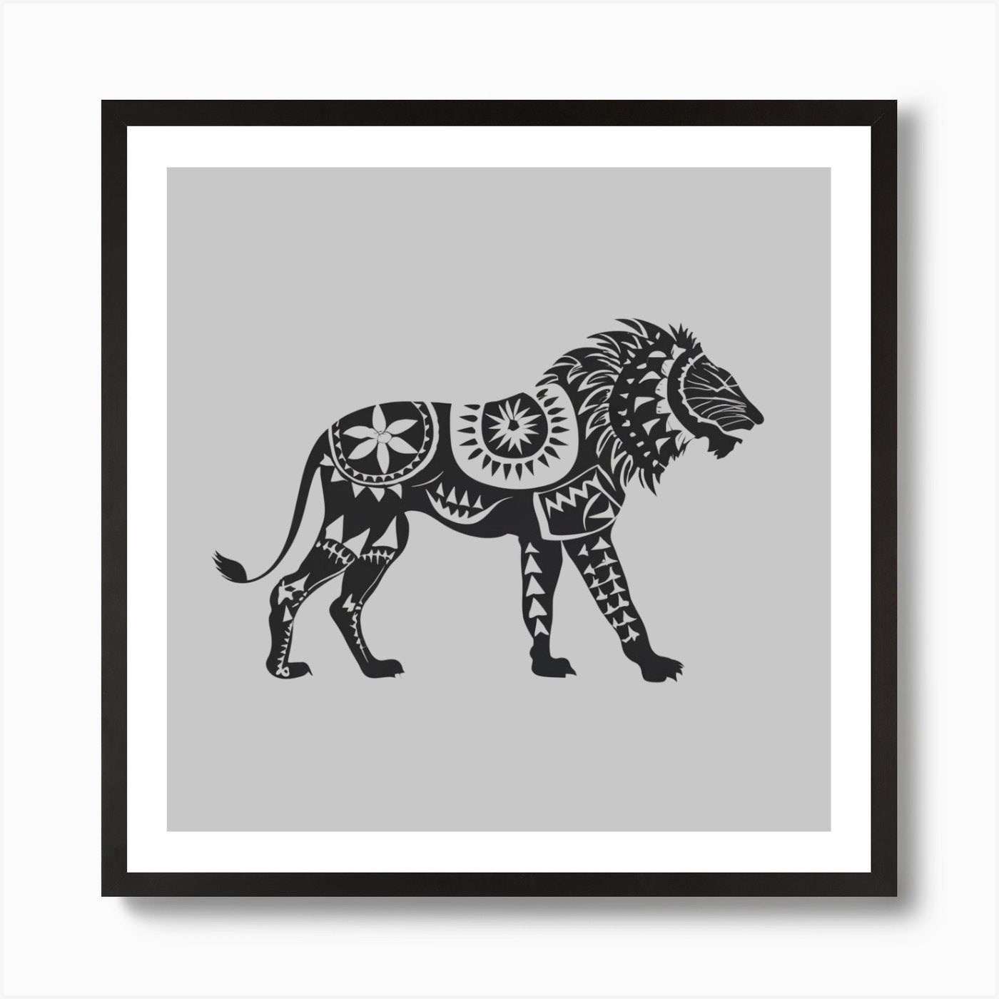 Tribal Lion Art Print Framed Wall Art Poster Canvas Print Picture
