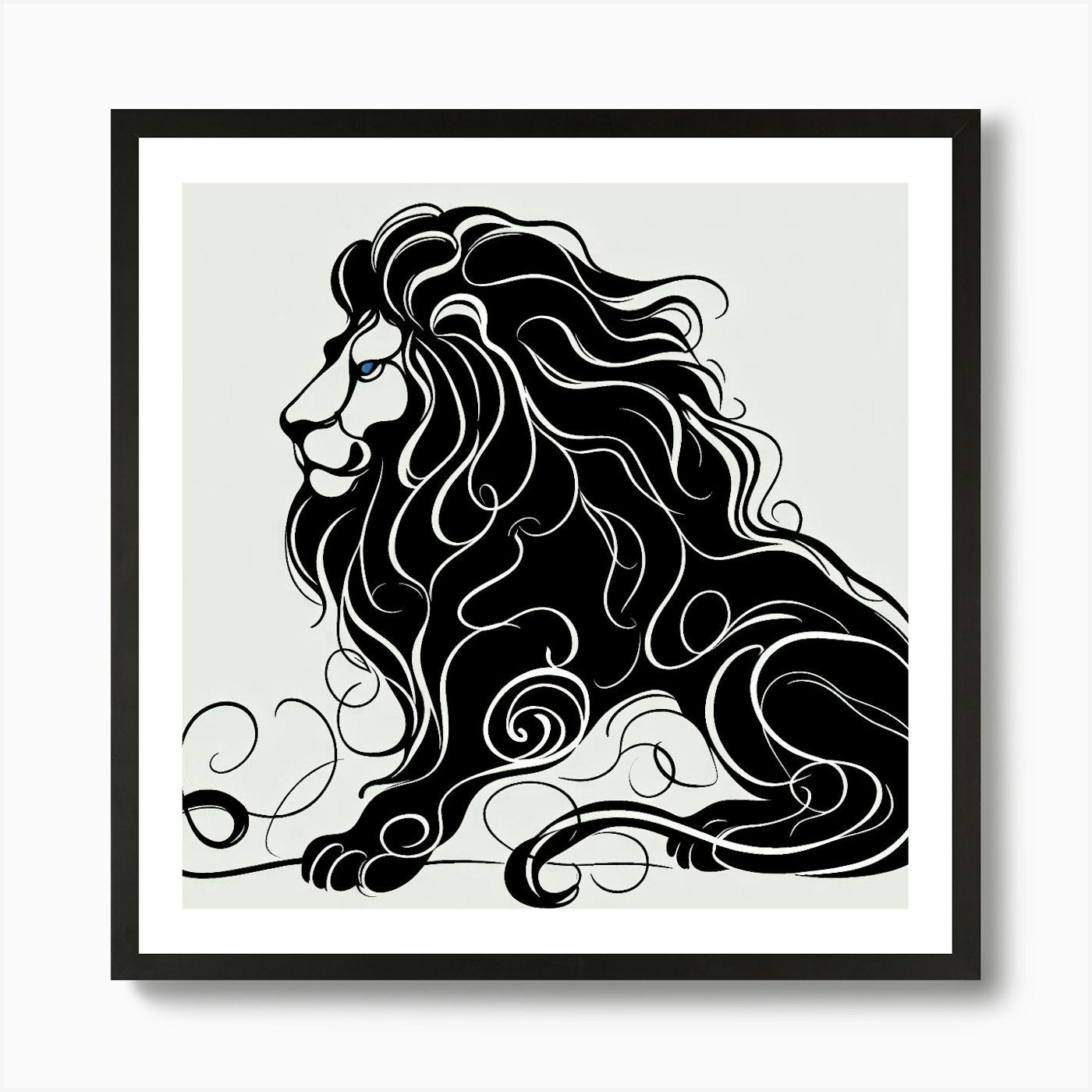 Ink Lion 1 Art Print Framed Wall Art Poster Canvas Print Picture