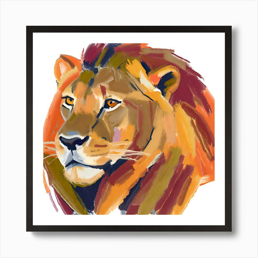 African Lion 01 Art Print Framed Wall Art Poster Canvas Print Picture
