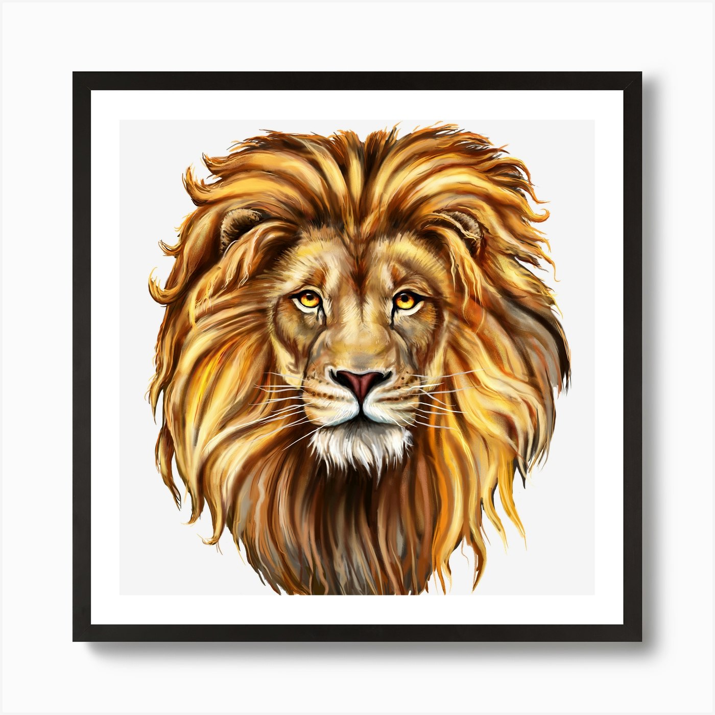 Lion Head Art Print Framed Wall Art Poster Canvas Print Picture