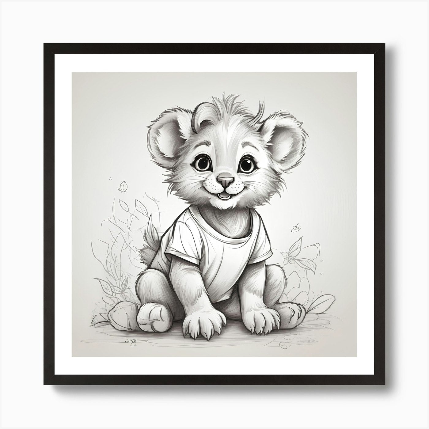 Lion Cub Art Print Framed Wall Art Poster Canvas Print Picture