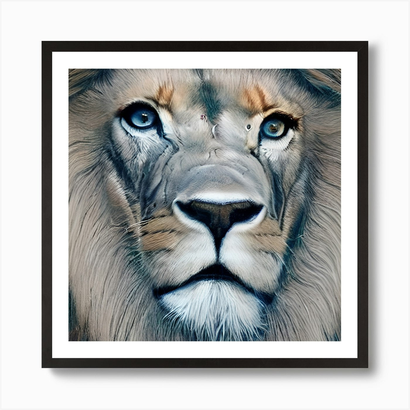 Lion Portrait Closeup Art Print Framed Wall Art Poster Canvas Print Picture